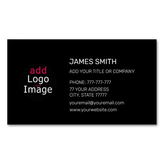 Extravagant Professioneel Custom Business Zwart Magnetisch Visitekaartje (Voorkant)