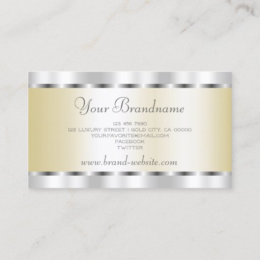 Extravagant Silver en Gold Effect Professional Visitekaartje (Achterkant)