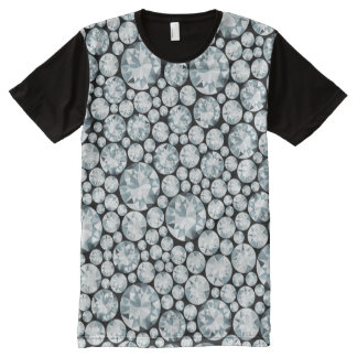 Extravagant wit diamantpatroon All-Over-Print t-shirt