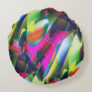 Extravagante kleuren van abstracte en showvormen rond kussen