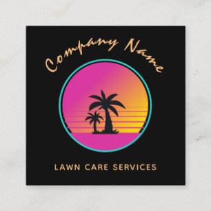 Extravagante Palm Tree Sunset Exotic Landscaping Vierkante Visitekaartje