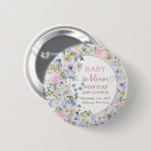 Extravagante waterverf delicate blush wilde bloeme ronde button 5,7 cm (Voorkant /achterkant)