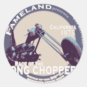 Extreem lange  CHOPPER-motorfiets Ronde Sticker