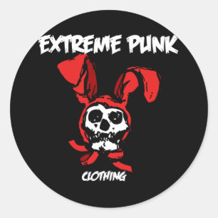 Extreem Punk konijnenschedel Ronde Sticker