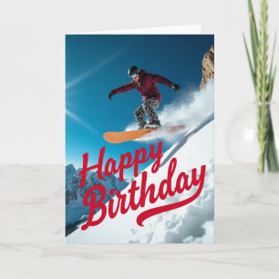 Extreem Snowboarder Verjaardagskaart Kaart