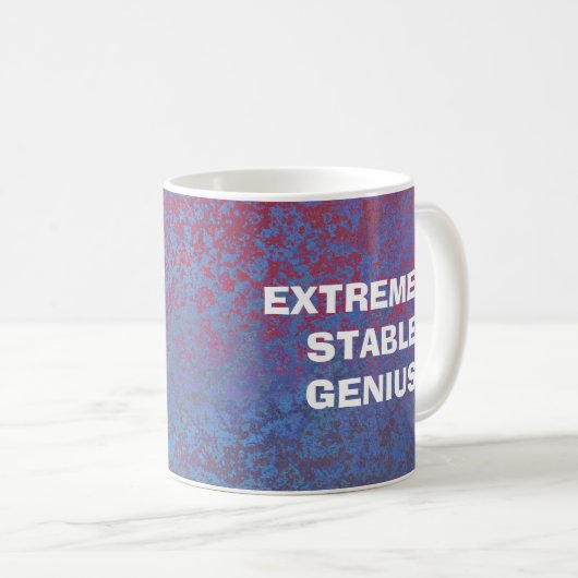 Extreem stabiele Genius Donald Trump Funny Quote Koffiemok (Voorkant rechts)