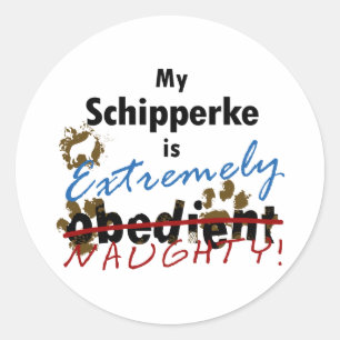 Extreem stout Schipperke Ronde Sticker