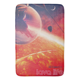 Extreme heteluchtballon op vulkanische helling badmat