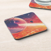 Extreme heteluchtballon op vulkanische helling bier onderzetter (Linkerzijde)