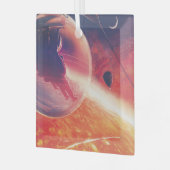 Extreme heteluchtballon op vulkanische helling glas ornament (Voorkant links)