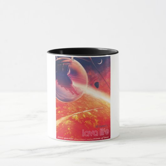 Extreme heteluchtballon op vulkanische helling mok (Midden)