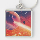 Extreme heteluchtballon op vulkanische helling sleutelhanger (Voorkant)