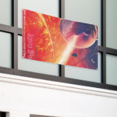 Extreme heteluchtballon op vulkanische helling spandoek (Buitenkant Gebouw)