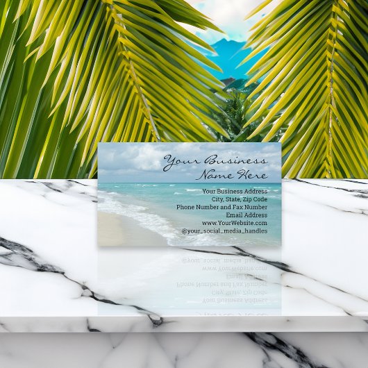 Extreme ontspanning strand Elegante spa reizen Visitekaartje