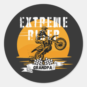 Extreme rijder opa ronde sticker