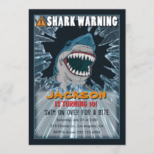 Extreme Shark Boys Invitation de fête d'anniversai