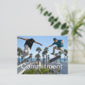 Extreme Skateboarding Commitment Card Briefkaart (Staand voorkant)