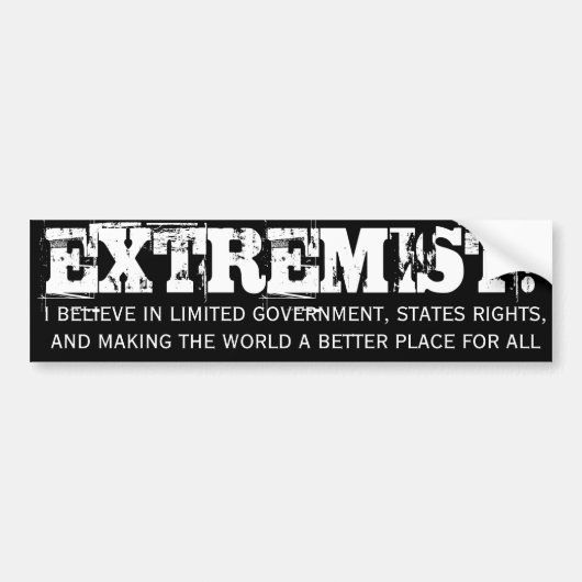 EXTREMIST! Bumpersticker (Voorkant)