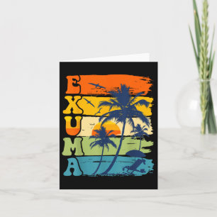 Exuma Bahama's Retro Palm Tree Beach Zomervakantie Kaart