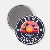 Exuma Bahamas Retro Sunset  Souvenirs Magneet (Voorkant / Achterkant)