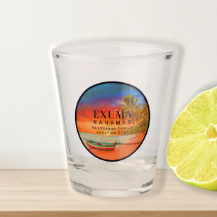 Exuma Bahamas Retro Zonsondergang Reizen Souvenir  Shot Glas
