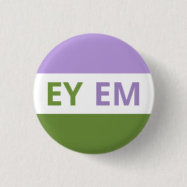 Ey/Em Pronouns Genderqueer Flag Badge Ronde Button 3,2 Cm