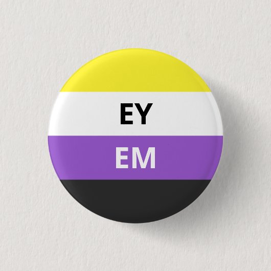 Ey/Em Pronouns Non-Binary Flag Badge Ronde Button 3,2 Cm (Voorkant)
