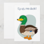 Ey up me canard drôle carte d'anniversaire (Devant / Derrière)