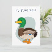 Ey up me canard drôle carte d'anniversaire (Debout devant)