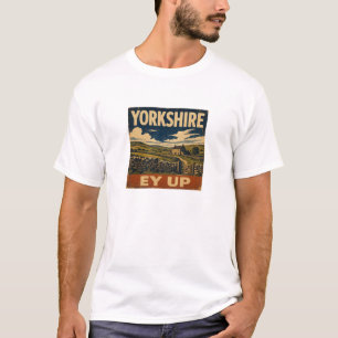 Ey Up Yorkshire Retro Reisposter T-shirt