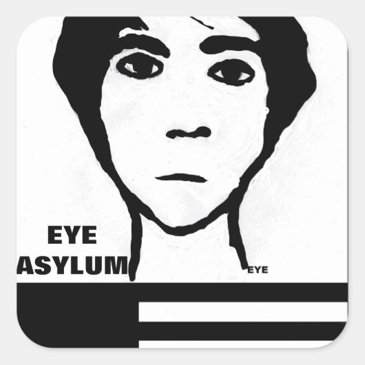 EYE ASYLUM VIERKANTE STICKER (Voorkant)