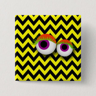 EYE badge : yellow Vierkante Button 5,1 Cm