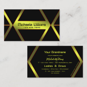 Eye Catcher Black Geometric Yellow Shimmer Modern Visitekaartje