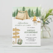 Eye catching birthday Invitation in camping vibe  (Debout devant)