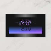 Eye Catching Black Blue Shimmer met Chic Initialen Visitekaartje (Voorkant)
