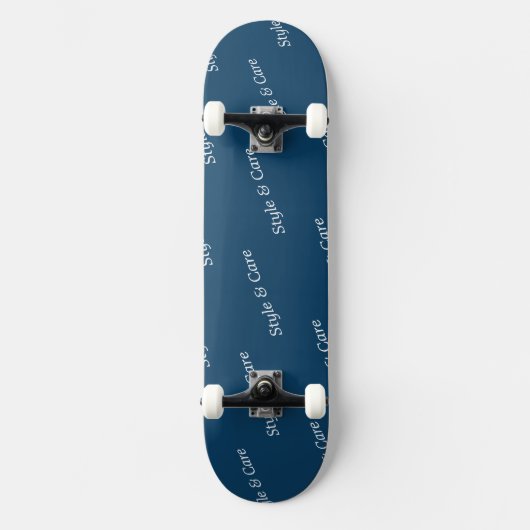 Eye Catching Custom Brand Name Text Pattern Navy Skateboard (Voorkant)