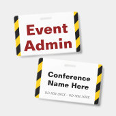 Eye-Catching "Event Admin"-badge Badge (Front & Back)
