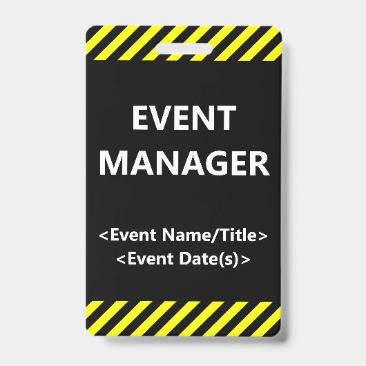 Eye-Catching "EVENT MANAGER"-badge Badge (Front)