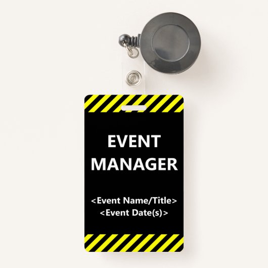 Eye-Catching "EVENT MANAGER"-badge Badge (Voorkant met intrekbare)