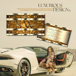 Eye Catching Gold Sinaasappel Glitter Sterren Mono Visitekaartje