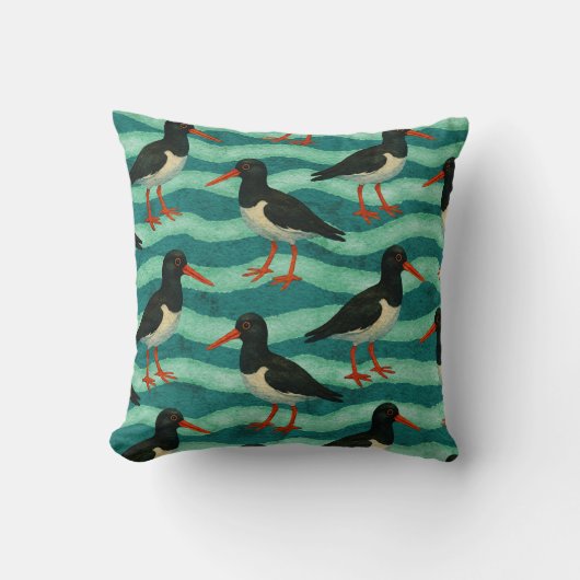 Eye Catching Oyster Catcher Kussen (Voorkant)