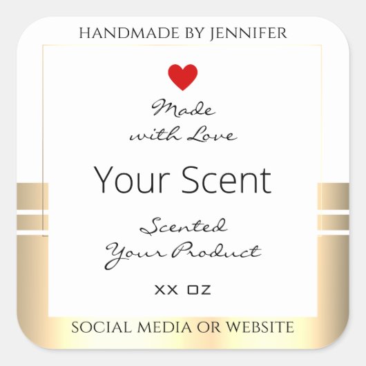 Eye Catching Product Packaging Labels White & Gold (Voorkant)