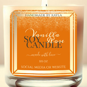 Eye Catching Product Verpakkingslabels Sinaasappel Vierkante Sticker