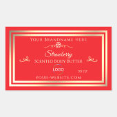 Eye Catching Red Product Label Gold Lijst en Logo (Voorkant)