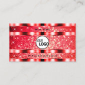 Eye Catching Ruby Red Glitter Vonk Sterren en Logo Visitekaartje (Voorkant)