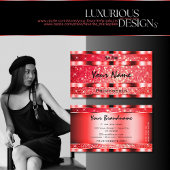 Eye Catching Ruby Red Glitter Vonk Sterren Schitte Visitekaartje