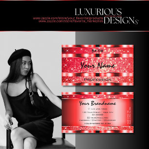 Eye Catching Ruby Red Glitter Vonk Sterren Schitte Visitekaartje