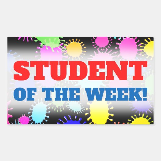Eye-Catching "STUDENT VAN DE WEEK!" Sticker (Voorkant)