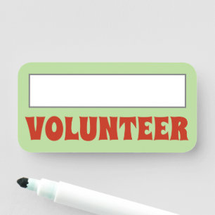 Eye-Catching "VOLUNTEER"-naamtag Naamplaatje