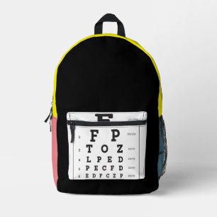 Eye Chart Book Bag Back Pack Bedrukte Rugzak